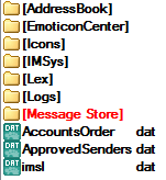 IncrediMail Message Store folder for conversion